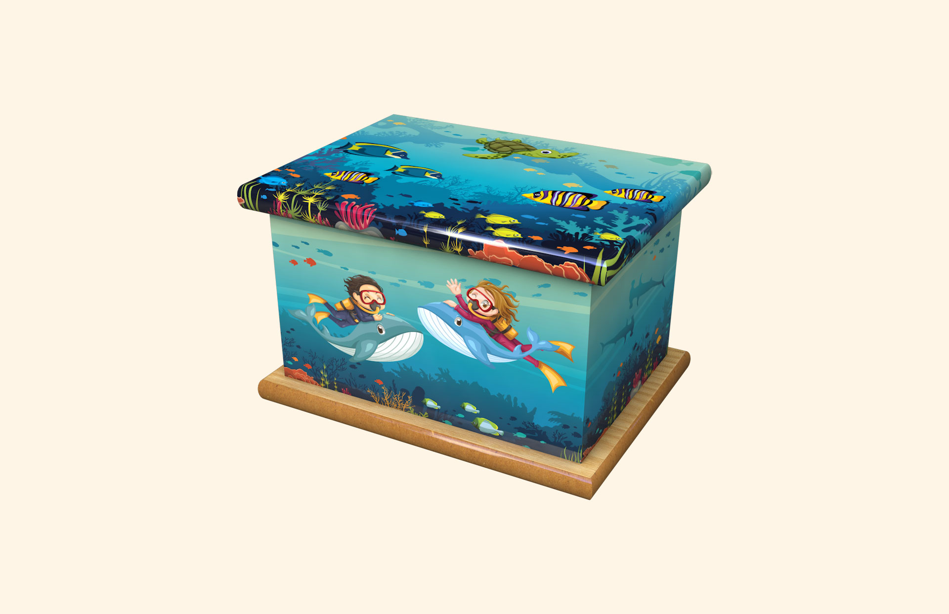 Scuba Diving child ashes casket